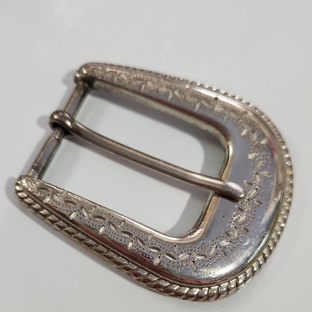 Silver Engraved Belt Buckle